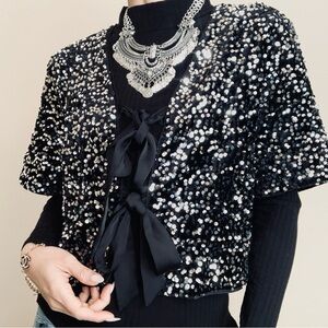 Brand New CeCe sequins cardigan L
